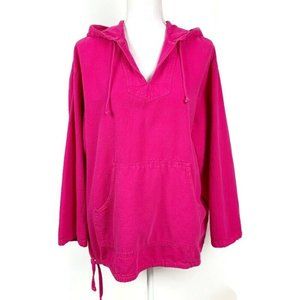 Soft Surroundings Cotton V Neck Pink Hoodie L